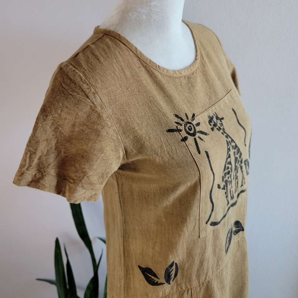 SOLD ❌️ 🎉HP VTG 90s R.J. & Co. Linen Blend Safari Dress - Picture 5 of 13